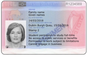 Old sample Irish Residence Permit Card